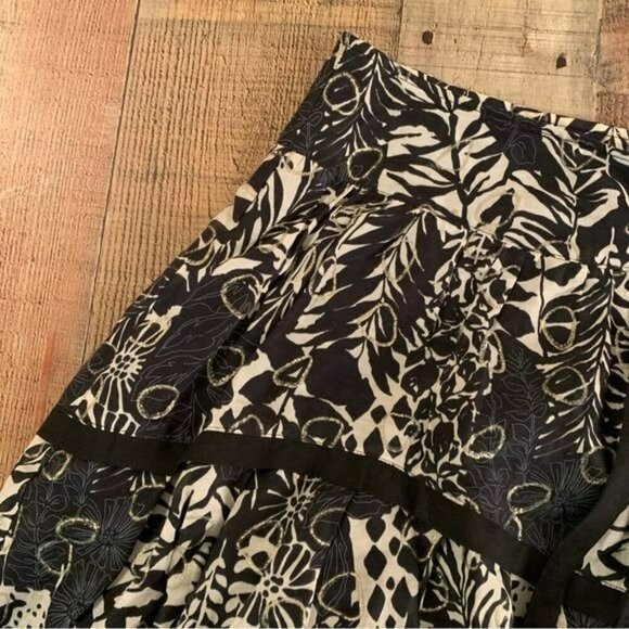 Alberto Malaki silk ruffle mini skirt with bubble underlay navy and silver 8 - Picture 2 of 9